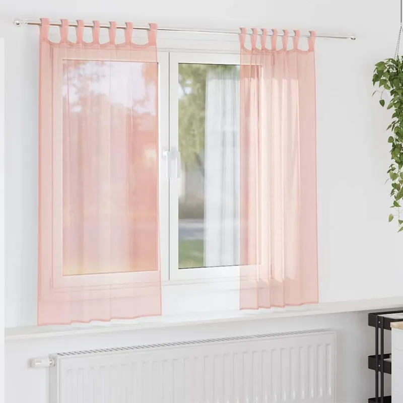Voile Vorhänge mit Schlaufen 2 Stk. Rosa 140x175 cm