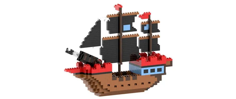 BRIXIES Bausteinmodell Piratenschiff in 726 Bausteinen