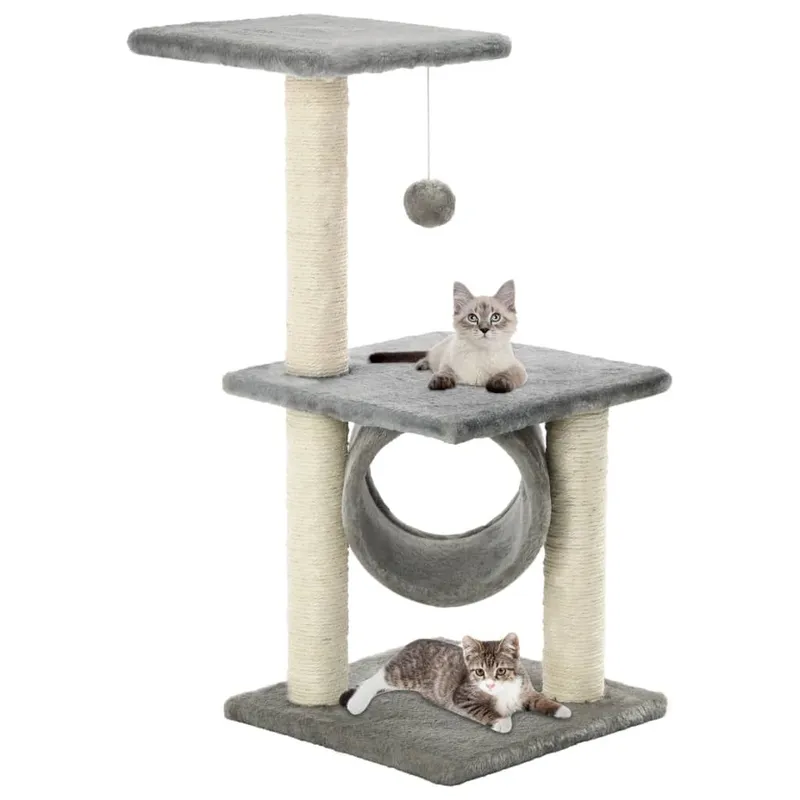 Katzen-Kratzbaum Sisal 65 cm grigio