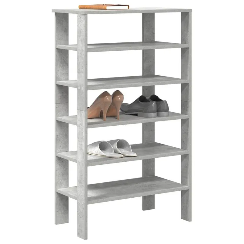 Schuhregal Betongrau 61x32x105 cm engineered wood