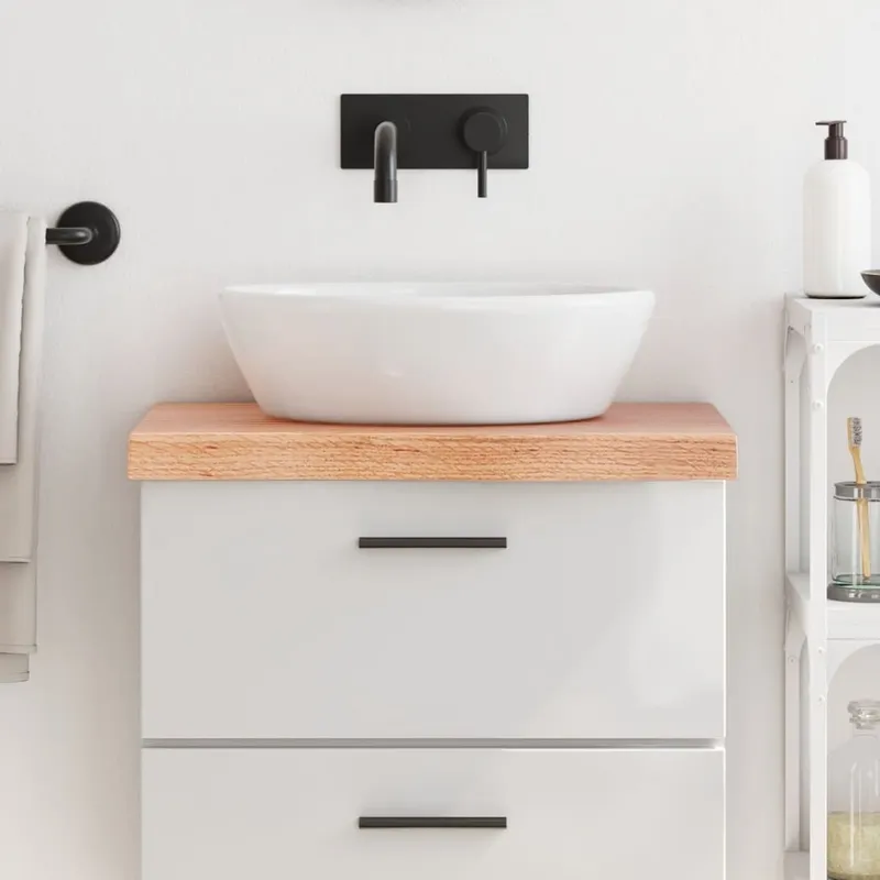 Comptoir de salle de bain marron 60x30x(2-6) cm bois traité