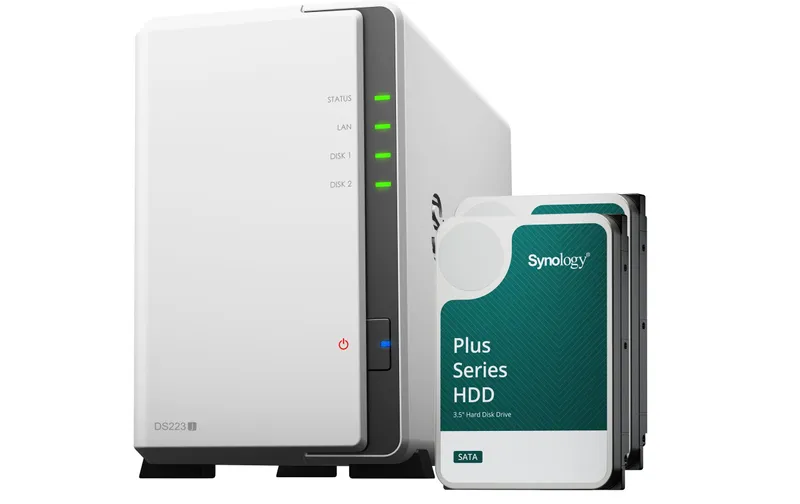 Synology NAS DS223j 2-bay Synology Plus HDD 12 TB