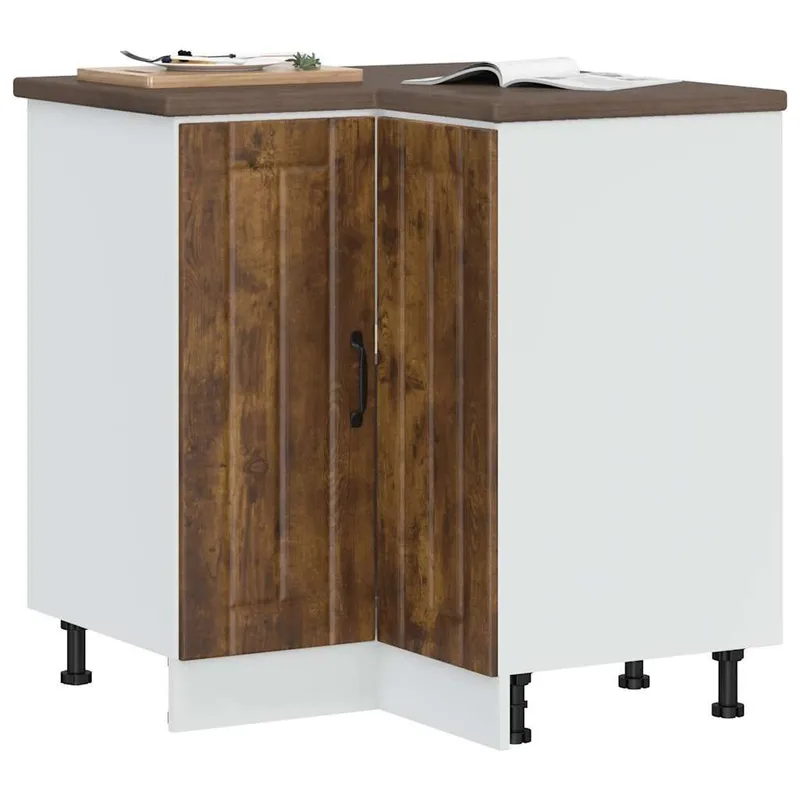 Küchen-Eckunterschrank Lucca Räuchereiche derivato del legno