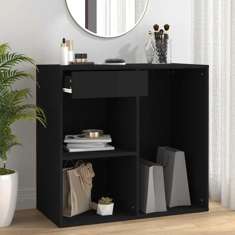 Kosmetikschrank nero 80x40x75 cm derivato del legno