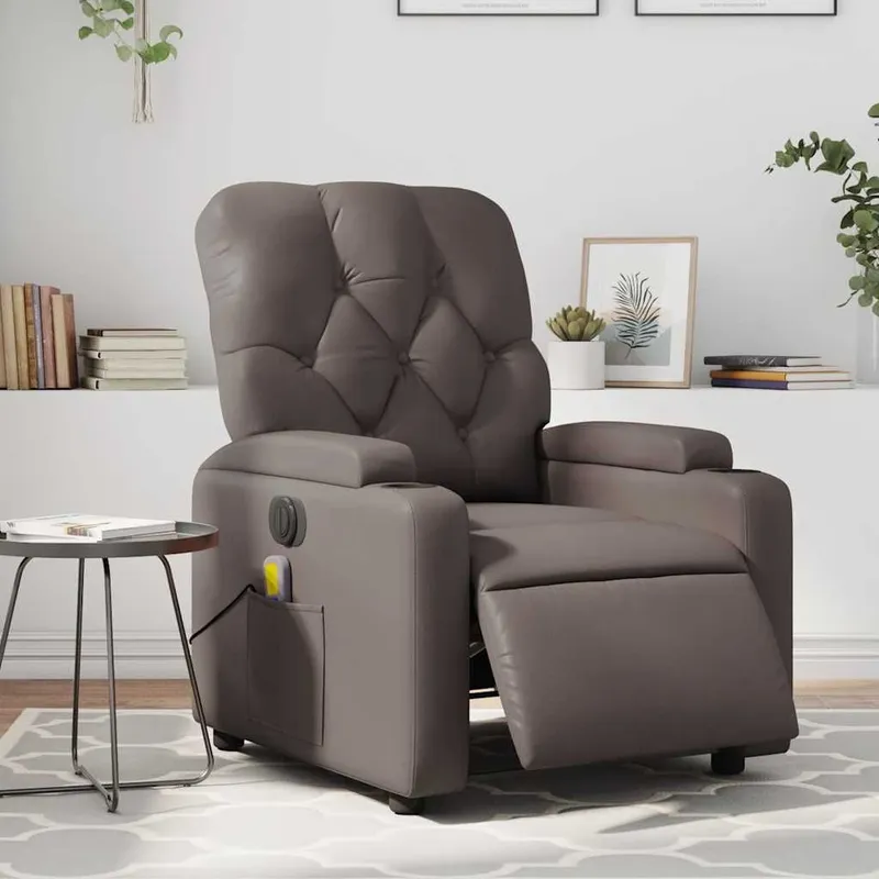 Massagesessel Elektrisch marrone Kunstleder