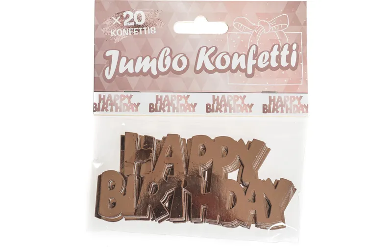 Trendcompany Happy Birthday 7.5 x 10 cm, Rosegold, 20 pièces