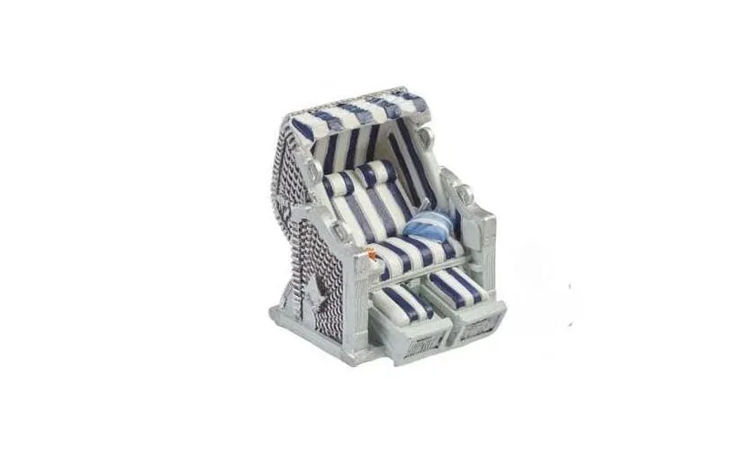 HobbyFun Mini-Figur Strandkorb 6.5 x 6.5 cm, blu/bianco