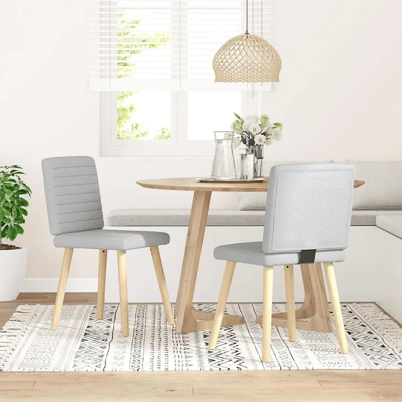 Chaises à manger lot de 2 gris nuage tissu