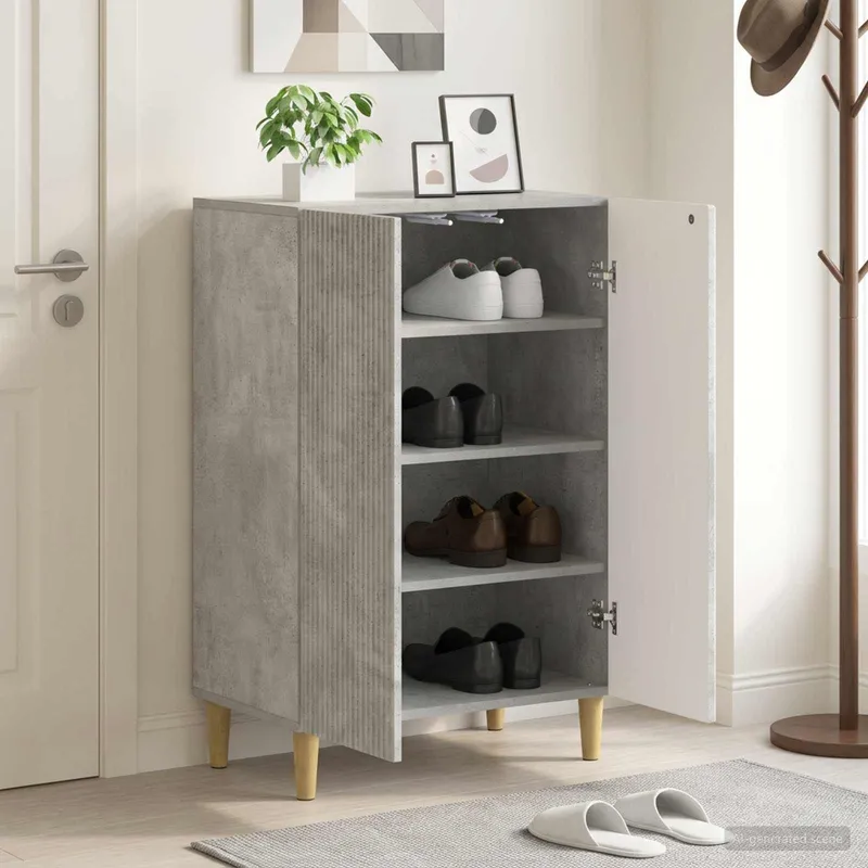 Schuhschrank ARNHEM 59,5 x 39,5 x 90 cm Holzwerkstoff Betongrau