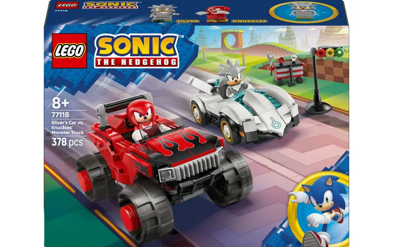LEGO® Sonic Silvers Auto vs. Knuckles' Monstertruck 77118