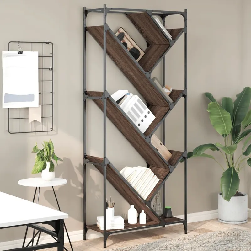 Bücherregal marrone Eichen-Optik 79x30x180cm derivato del legno Metall