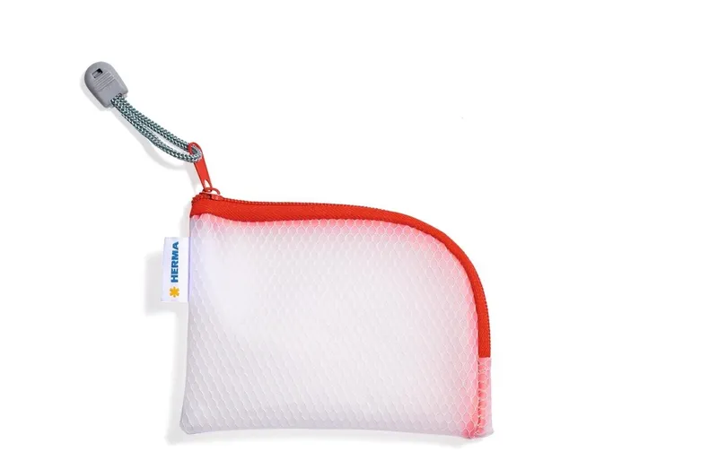 HERMA Etui Mesh Bag A7, 7.4 x 10.5 cm, Rot/Weiss