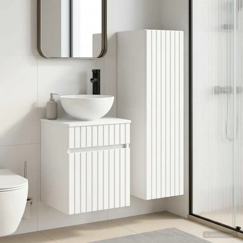 Badezimmermöbel-Set 2 stk. Weiß 33 x 34,5 x 100 cm