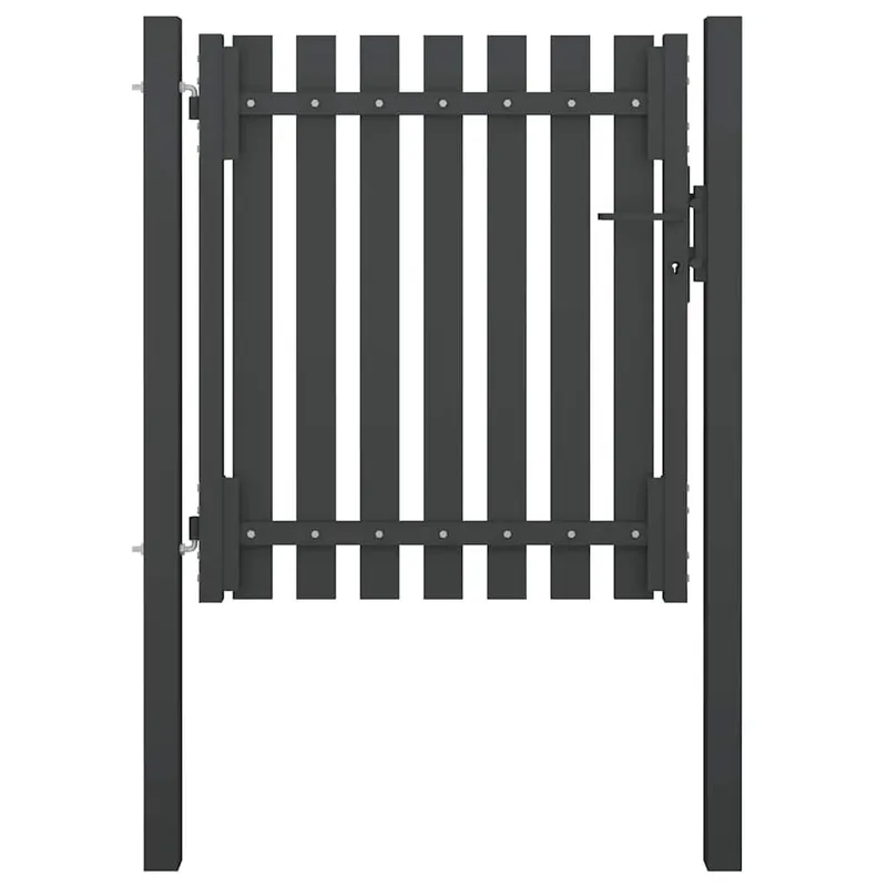 Gartentor aus Stahl 100 x 75 cm Anthrazit