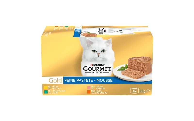 Purina Gourmet Nassfutter Gourmet Gold Feine Pastete, 4 x 85 g