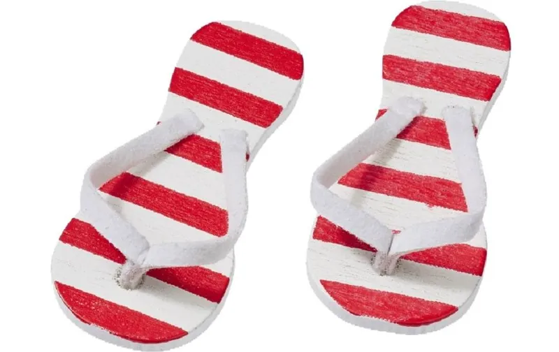 HobbyFun Mini-Utensilien Flip-Flops rouge gestreift