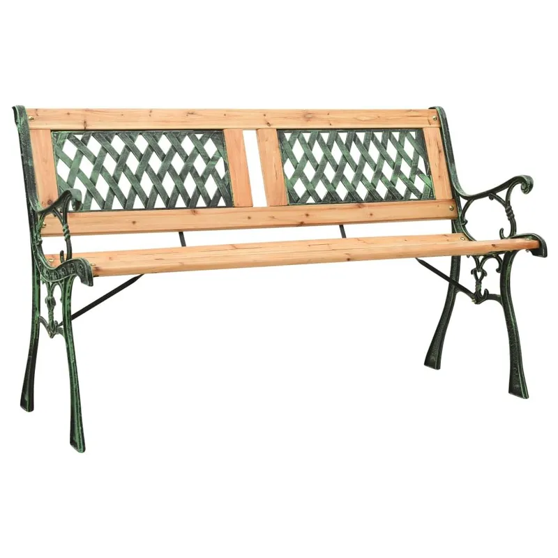 Gartenbank 122 cm Gussferro e legno massiccio Tanne