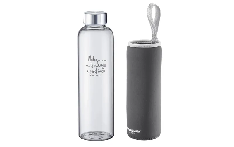 Westmark Trinkflasche Viva aus Glas 550 ml, Anthrazit
