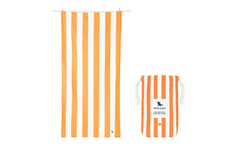 Dock & Bay Strandtuch Cabana 200 cm x 90 cm, Weiss, Orange