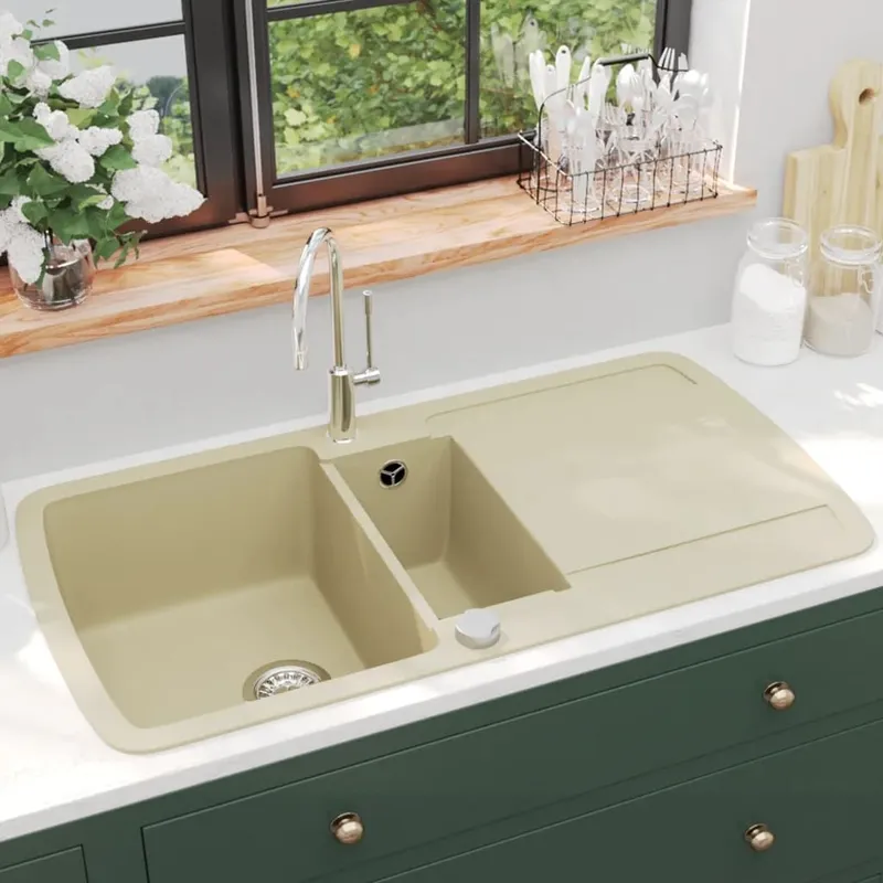 Lavello in Granito a Doppia Vasca Beige