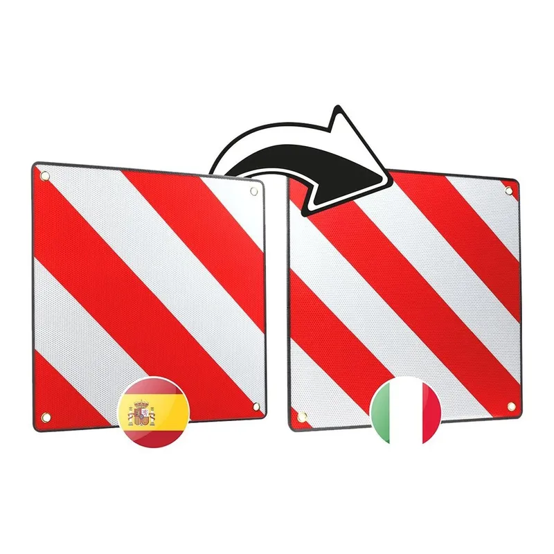 CPC Überhang-Warntafel 2-in-1 Italien + Spanien, 50 × 50 cm