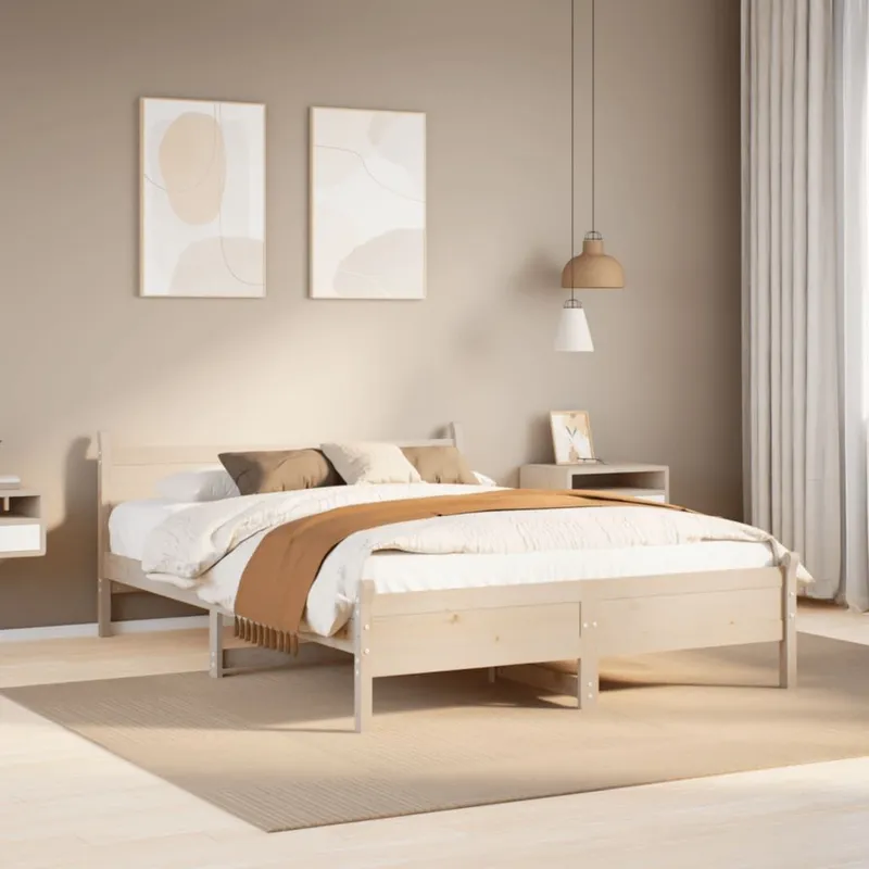 letto in legno massiccio senza materasso 140x200 cm legno di pino