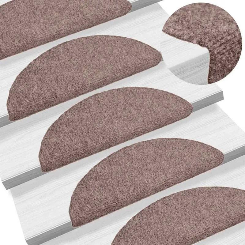 Stufenmatten Selbstklebend 30 Stk. 56x17x3 cm Hellbraun Halbrund