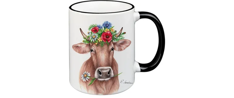 creanorm Tasse Blumenkuh 330 ml, 1 pièces, noir/blanc