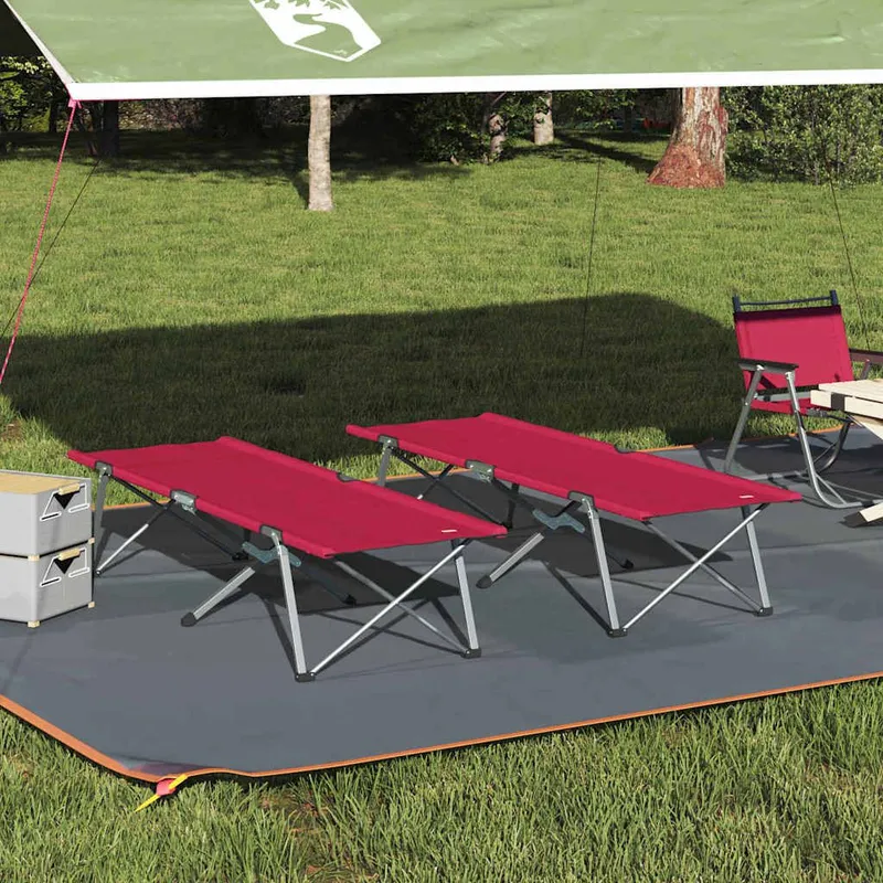 Klapp Schlafbett fürs Camping 2 stk. Rot 194 x 62,5 x 42,5 cm