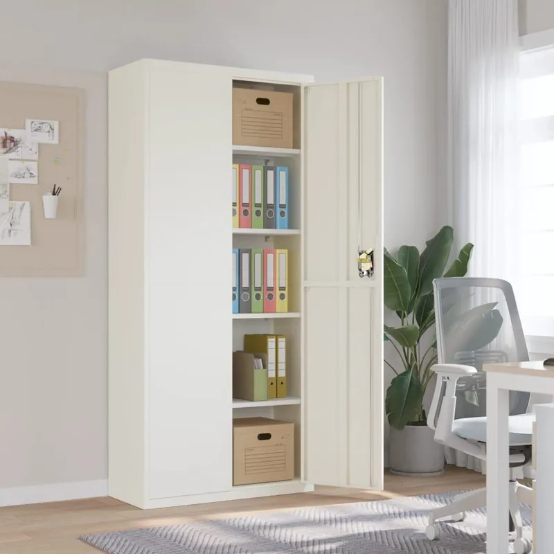 Aktenschrank bianco 90x40x200 cm Stahl