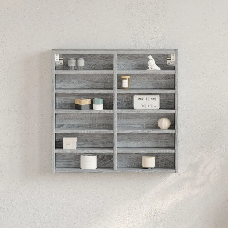 Vitrinenschrank grey Sonoma 60x8,5x58 cm engineered wood