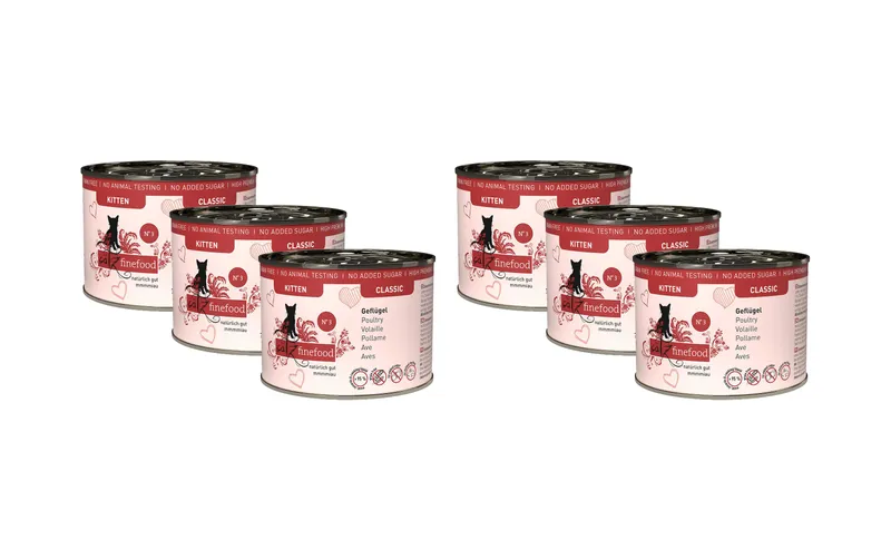 catz finefood Nassfutter Kitten No.03 Geflügel, 6 x 200 g