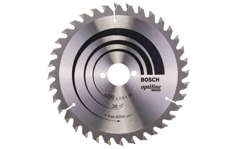 Bosch Professional Kreissägeblatt Optiline Wood, 190 x 30 x 2.6 mm, Z 36