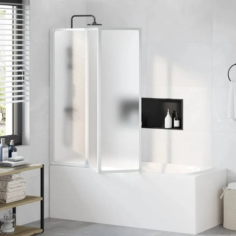 Duschwand 141 x 132 cm 3 Paneele Faltbar