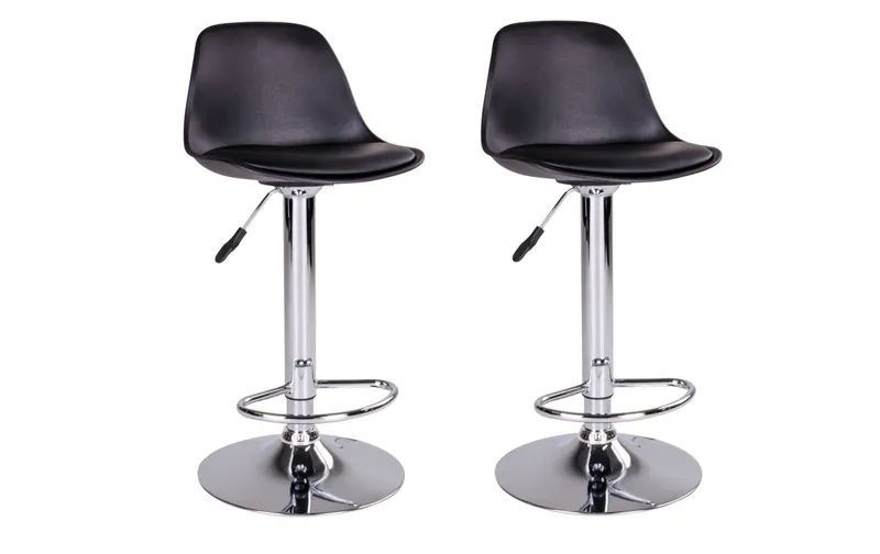 House Nordic Barhocker Trondheim 2 pieces, 41 x 104 cm, black/Chrom