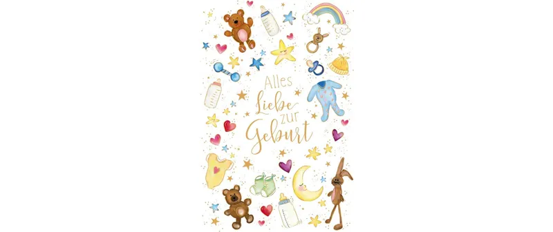 ABC Glückwunschkarte Geburt 12.5 x 17.6 cm