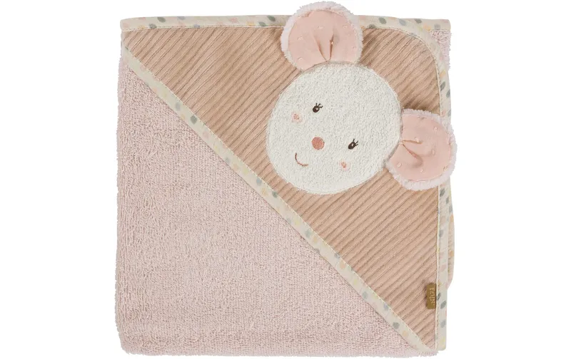 fehn Baby-Kapuzentuch Maus 80 x 80 cm
