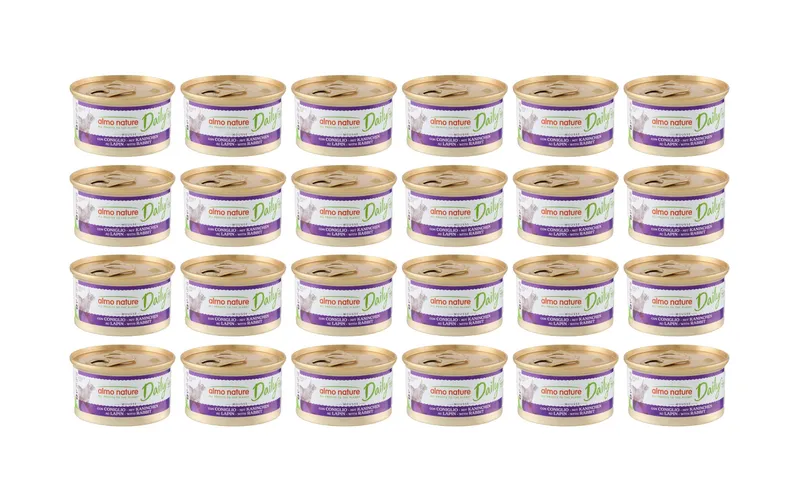 Almo Nature Nassfutter Daily Mousse mit Kaninchen 24 x 85g