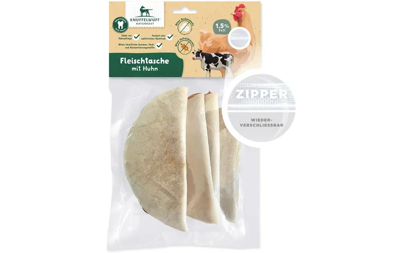 Knuffelwuff Kausnack Fleischtaschen 4 Stück ca. 320 g