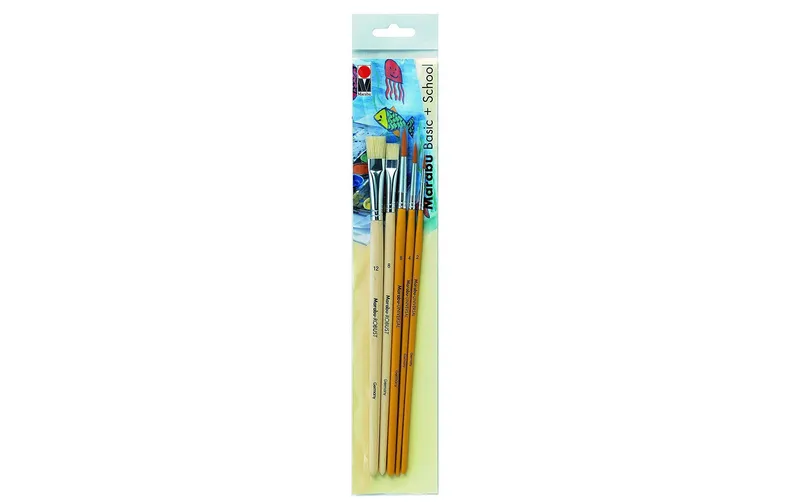 Marabu Borstenpinsel Basic + School 5 pieces