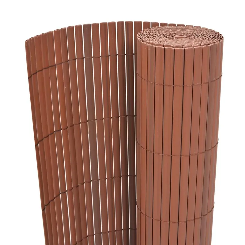 Clôture de jardin Double face PVC 90 x 500 cm Marron