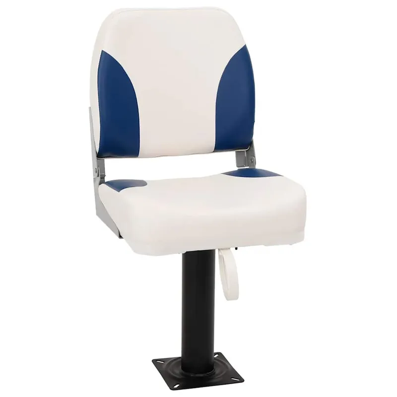 Klappbarer Bootssitz 1 Set Blau und Weiß 41x36x48 cm