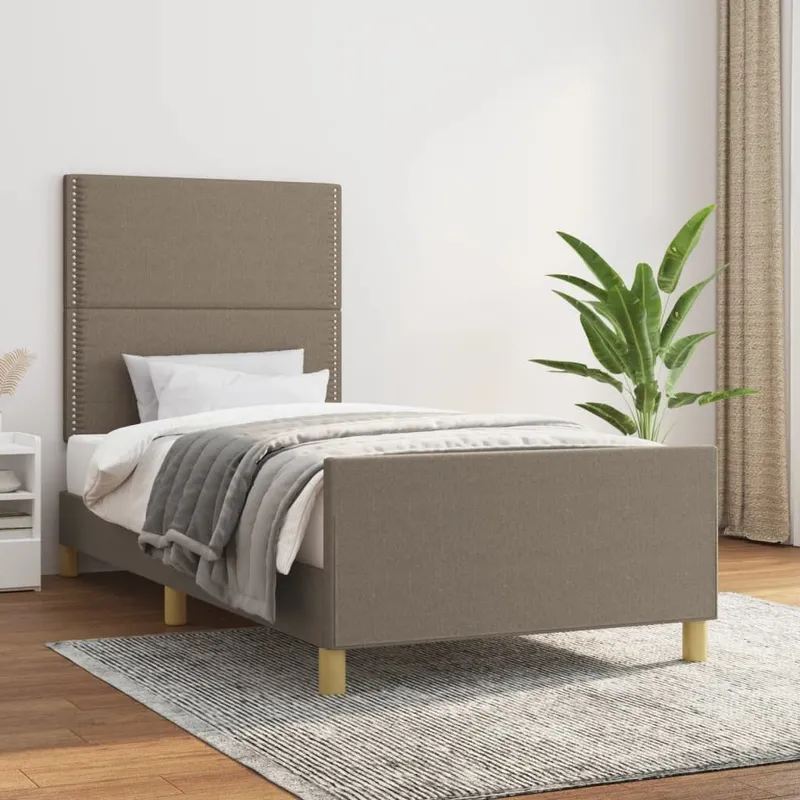 struttura letto senza materasso tortora 100x200 cm tessuto