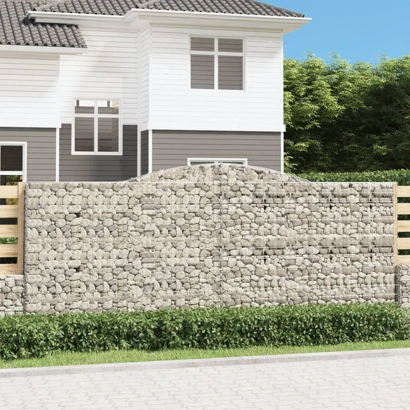 gabions with high arch 4 pcs 400x50x160/180cm galvanised iron