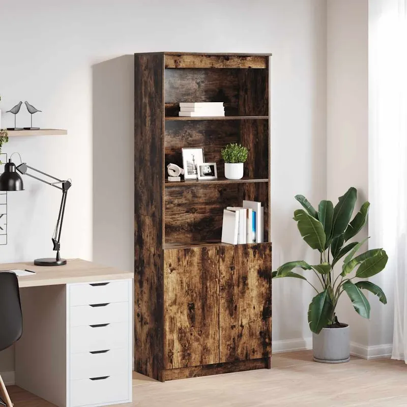 Highboard Räuchereiche 70x35x180 cm derivato del legno