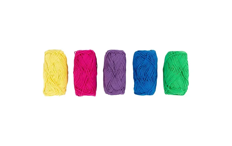 Creativ Company Baumwollgarn Nr. 8/4 5 x 50 Meter, multicolour, 5 x 20 g