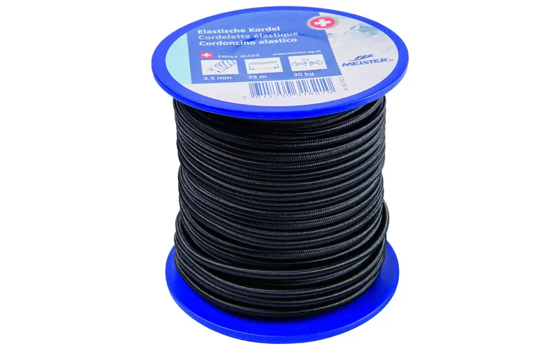 Meister Gummi-Spannseil Ø 3,5 mm, 25 m, 30 kg, nero