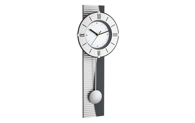 TFA Dostmann Wanduhr XXL avec Pendel, argent