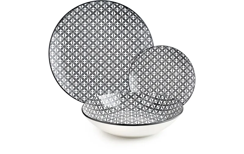 Ibili Teller-Set Bavaria 26.8-19.2 cm 12 pieces, black/white