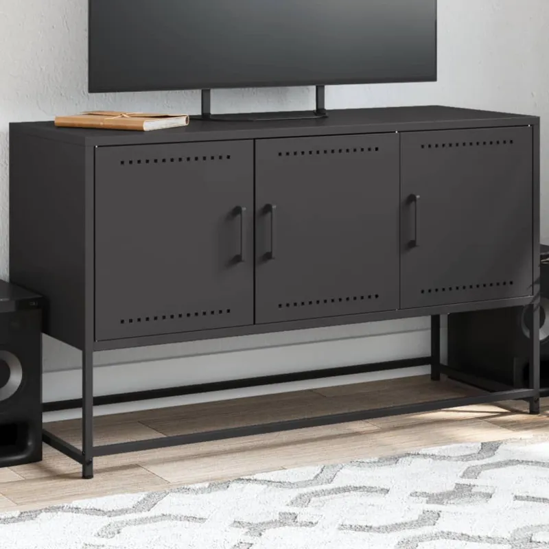 TV-Schrank nero 100,5x39x60,5 cm Stahl